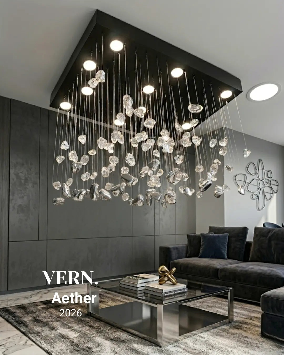 Lithora Chandelier | Doğal Taş Dokulu Özel Tasarım Avize