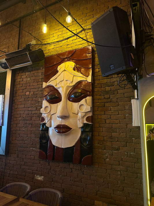 Rouge Face 220 | Art Deco Yüz Rölyef Duvar Heykeli