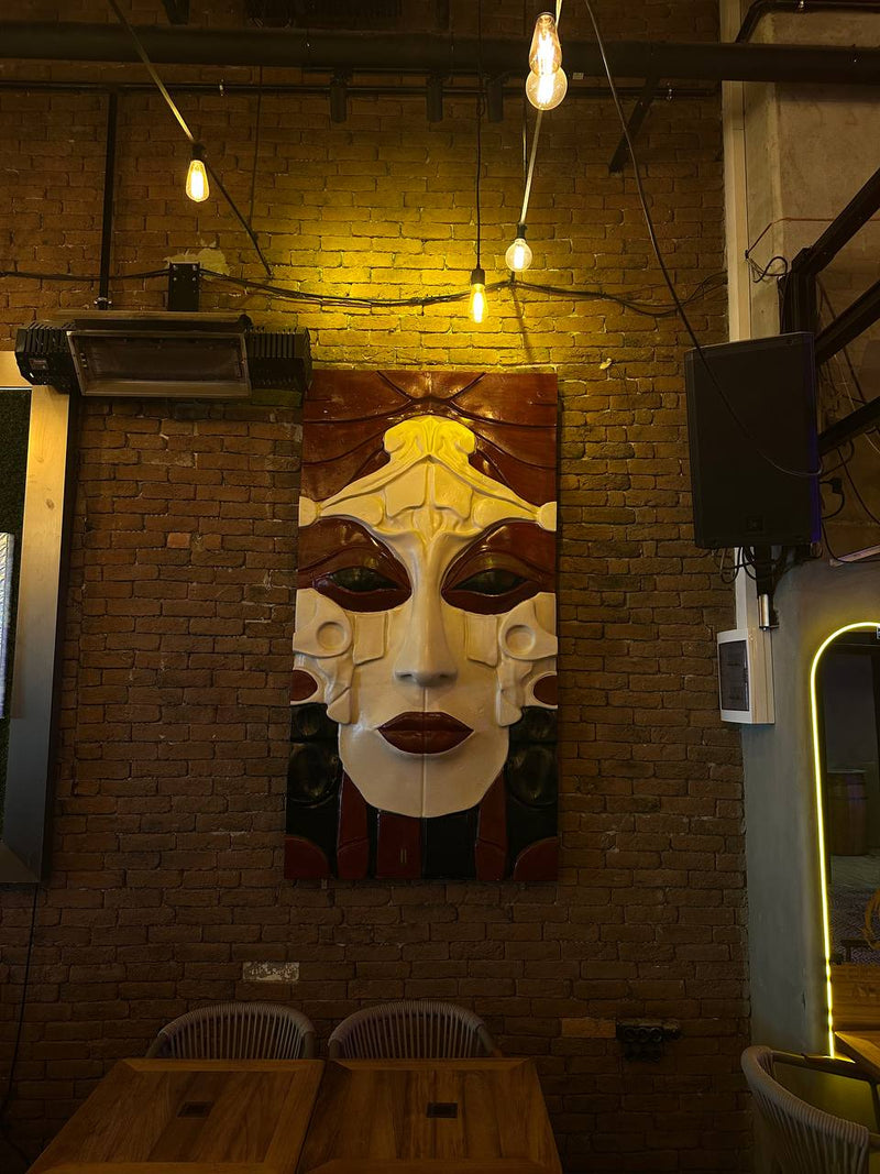 Rouge Face 220 | Art Deco Yüz Rölyef Duvar Heykeli