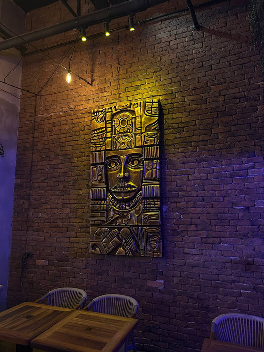 Ancestral Relief 200 | Afrika Esintili Büyük Boy Etnik Duvar Heykeli (200x100 cm)
