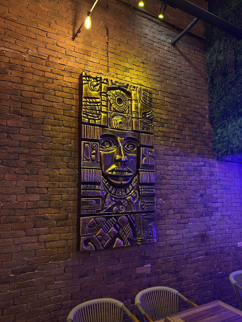 Ancestral Relief 200 | Afrika Esintili Büyük Boy Etnik Duvar Heykeli (200x100 cm)