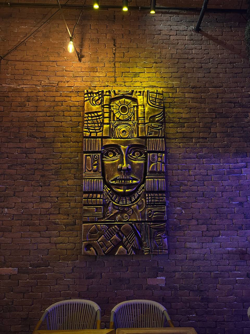 Ancestral Relief 200 | Afrika Esintili Büyük Boy Etnik Duvar Heykeli (200x100 cm)