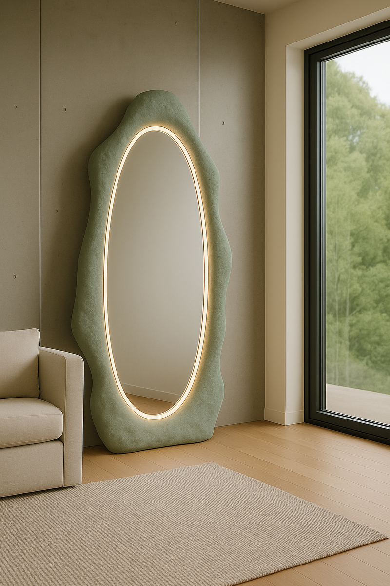 Ellipse 180 | Modern Oval Formlu Heykelsi Boy Aynası