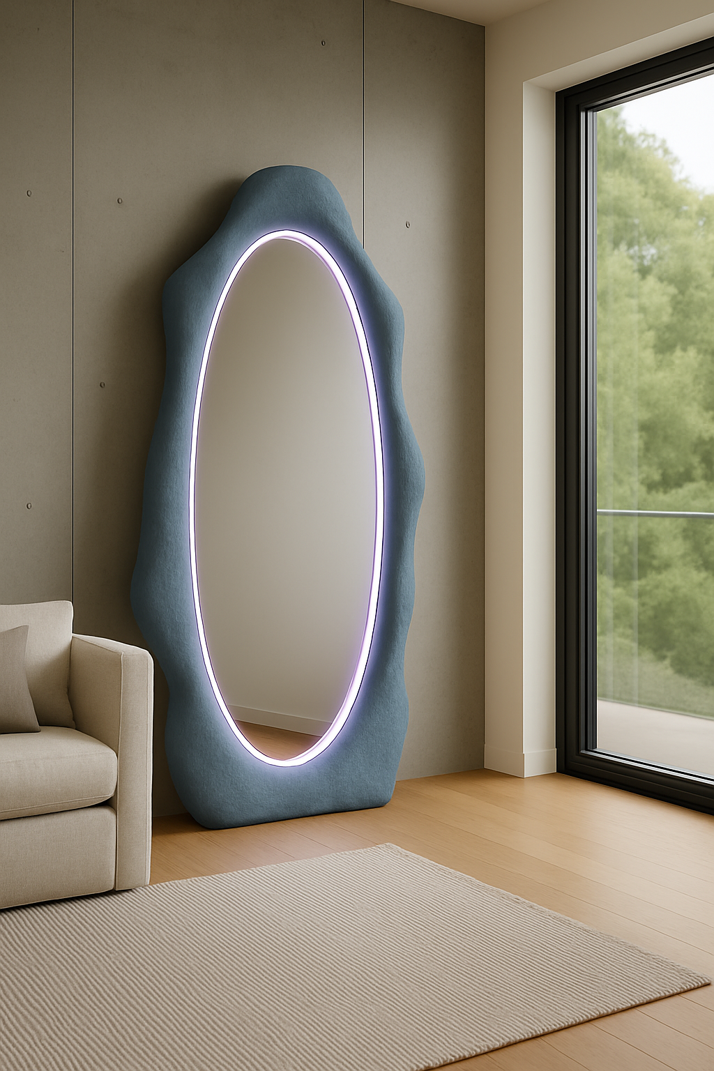 Ellipse 180 | Modern Oval Formlu Heykelsi Boy Aynası