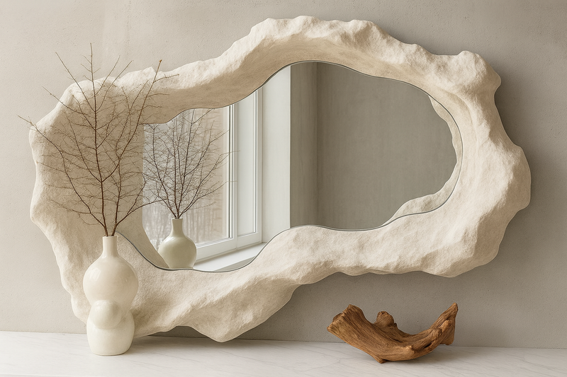 Halo Mirror 120 | Organik Formlu LED Işıklı Heykelsi Ayna