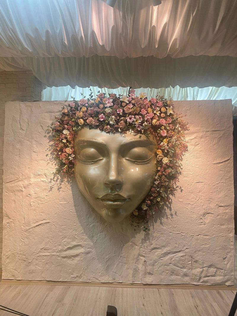 Flora Duvar Kadın Yüzü Mask Duvar Heykeli