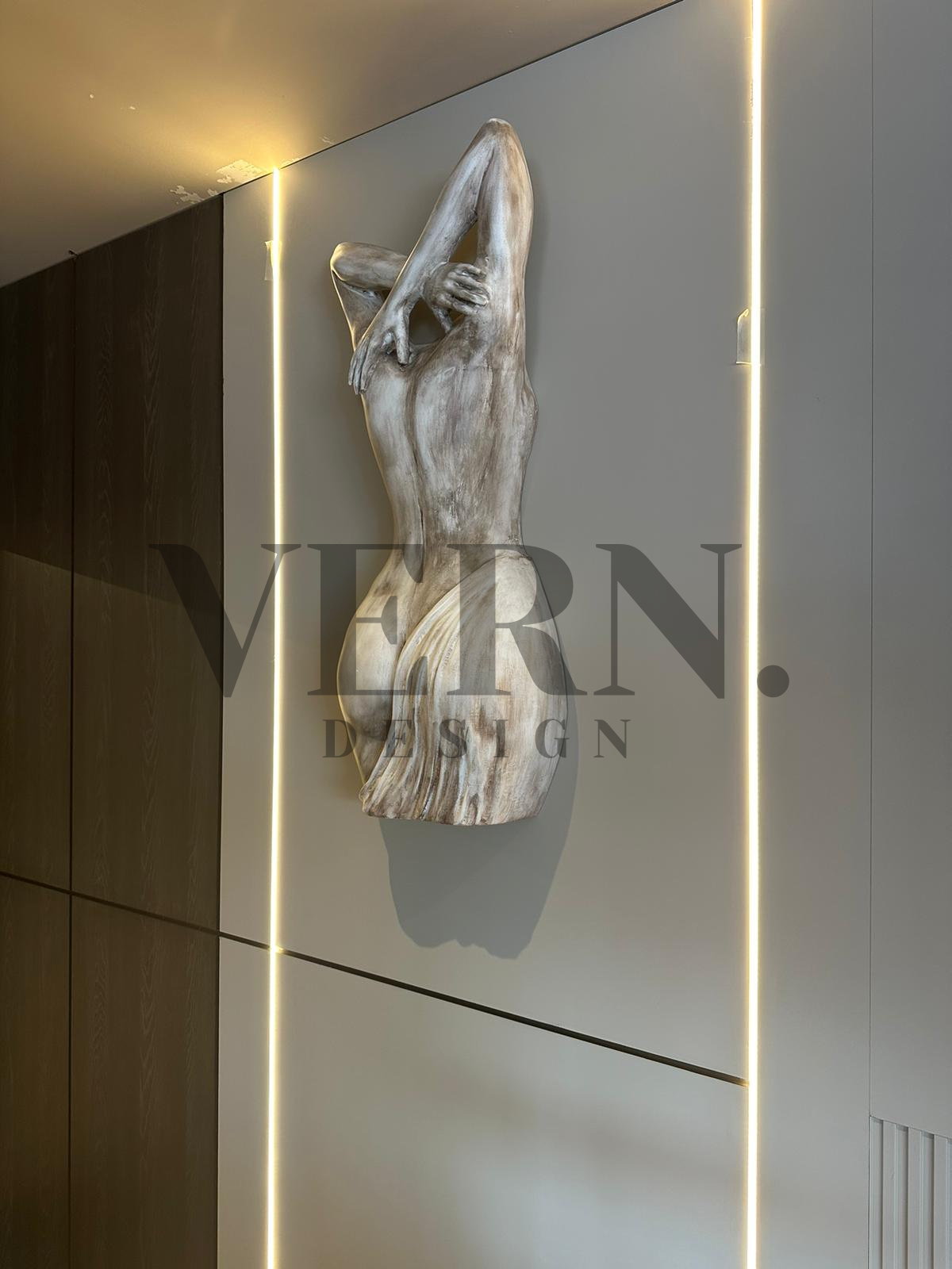 Femme Line 100 | Kadın Silüeti Soyut Duvar Heykeli (100x70 cm)
