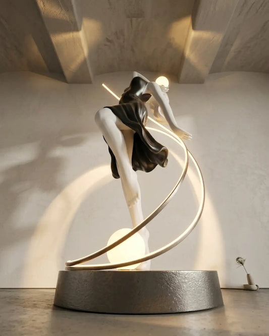 Celestine Lambader | Kadın Figürlü Heykelsi Zemin Lambası (190 cm)