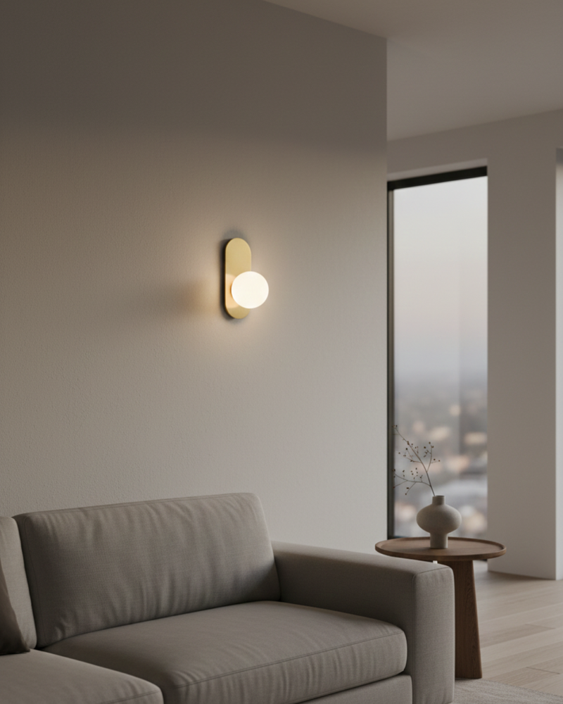 Ciela Aplik | Opal Cam Küreli Modern Duvar Apliği