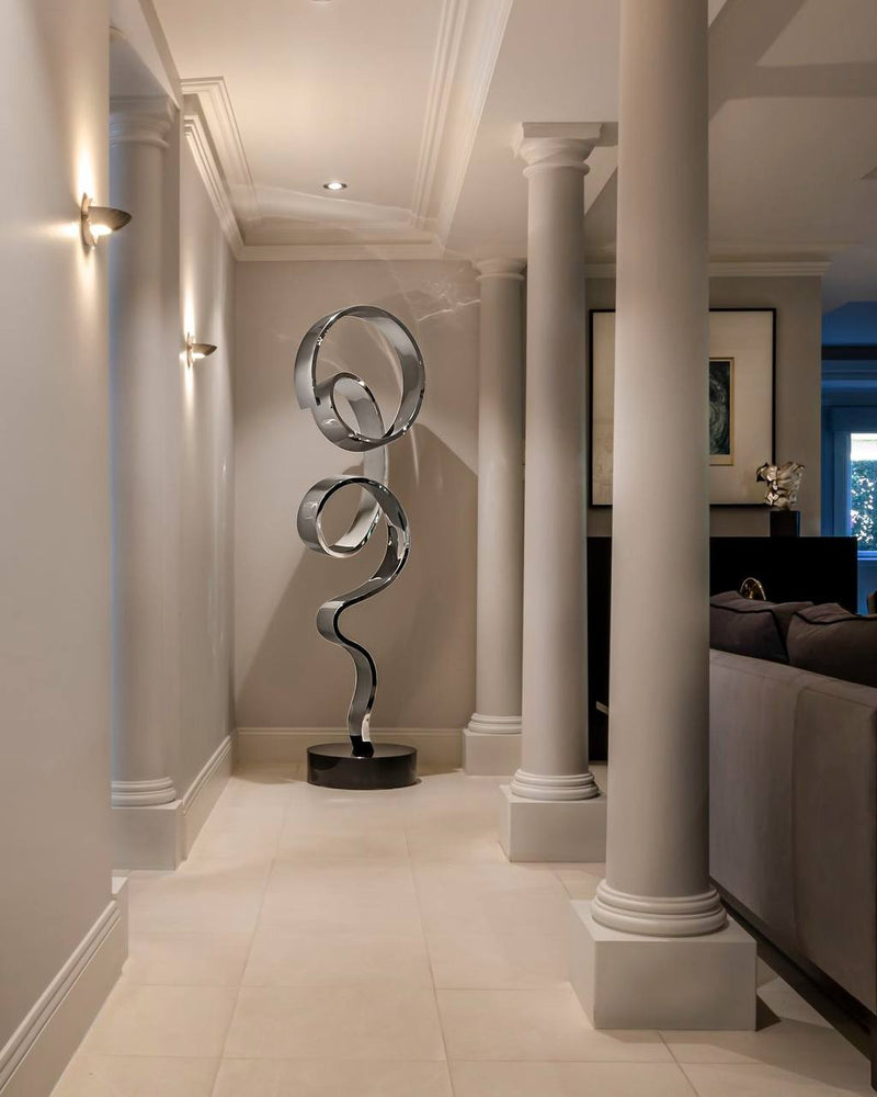 Spiral Chrome 80 | Krom Spiral Zemin Heykeli