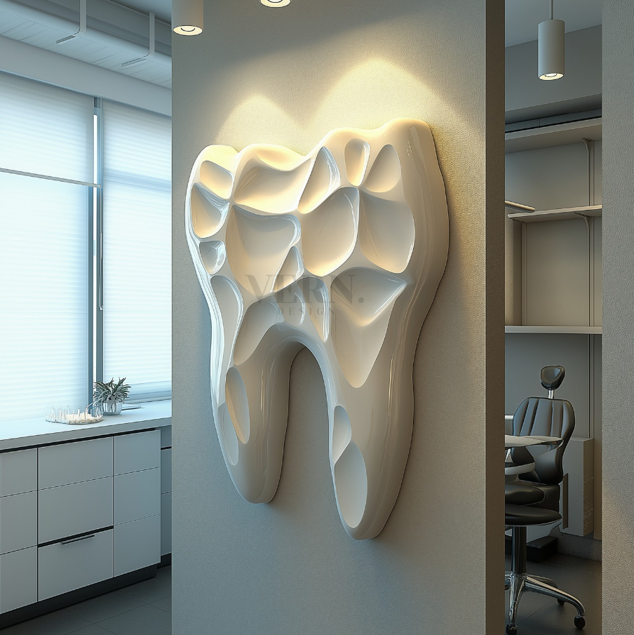 Dental Relief V | Diş Klinikleri İçin 3D Duvar Heykeli (2 Farklı Boyut Seçeneği)
