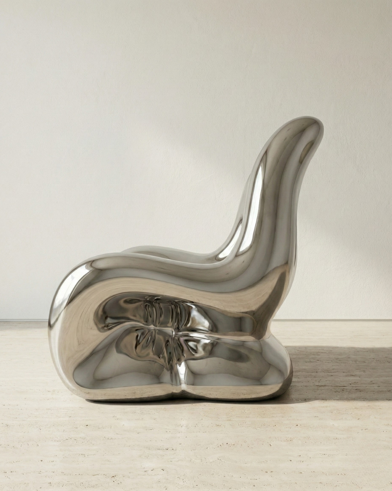 Argent Chair | Heykelsi Krom Kaplama Tasarım Koltuğu