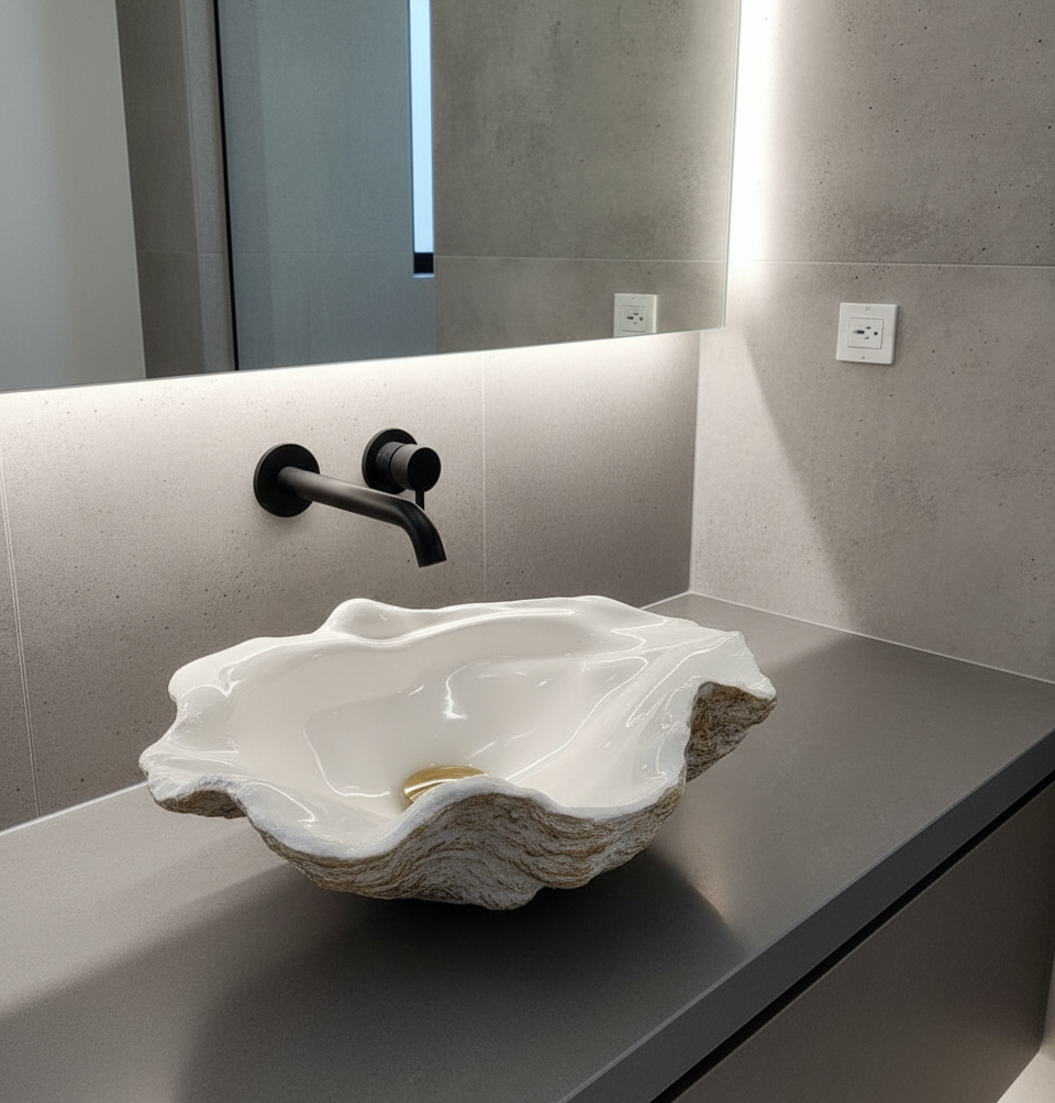 Shellis | Mimari İstiridye Formlu Çanak Lavabo