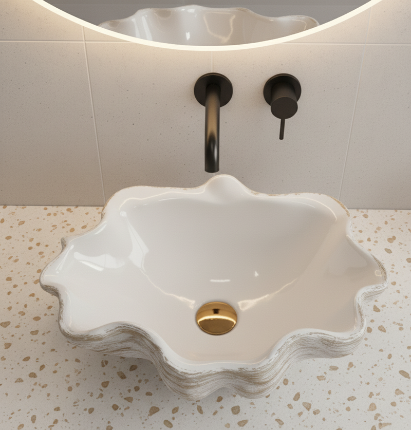 Shellis | Mimari İstiridye Formlu Çanak Lavabo