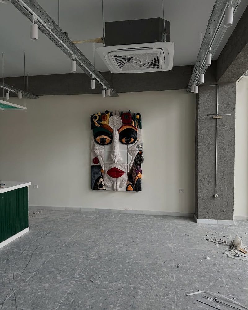 vortex duvar mask duvar heykeli